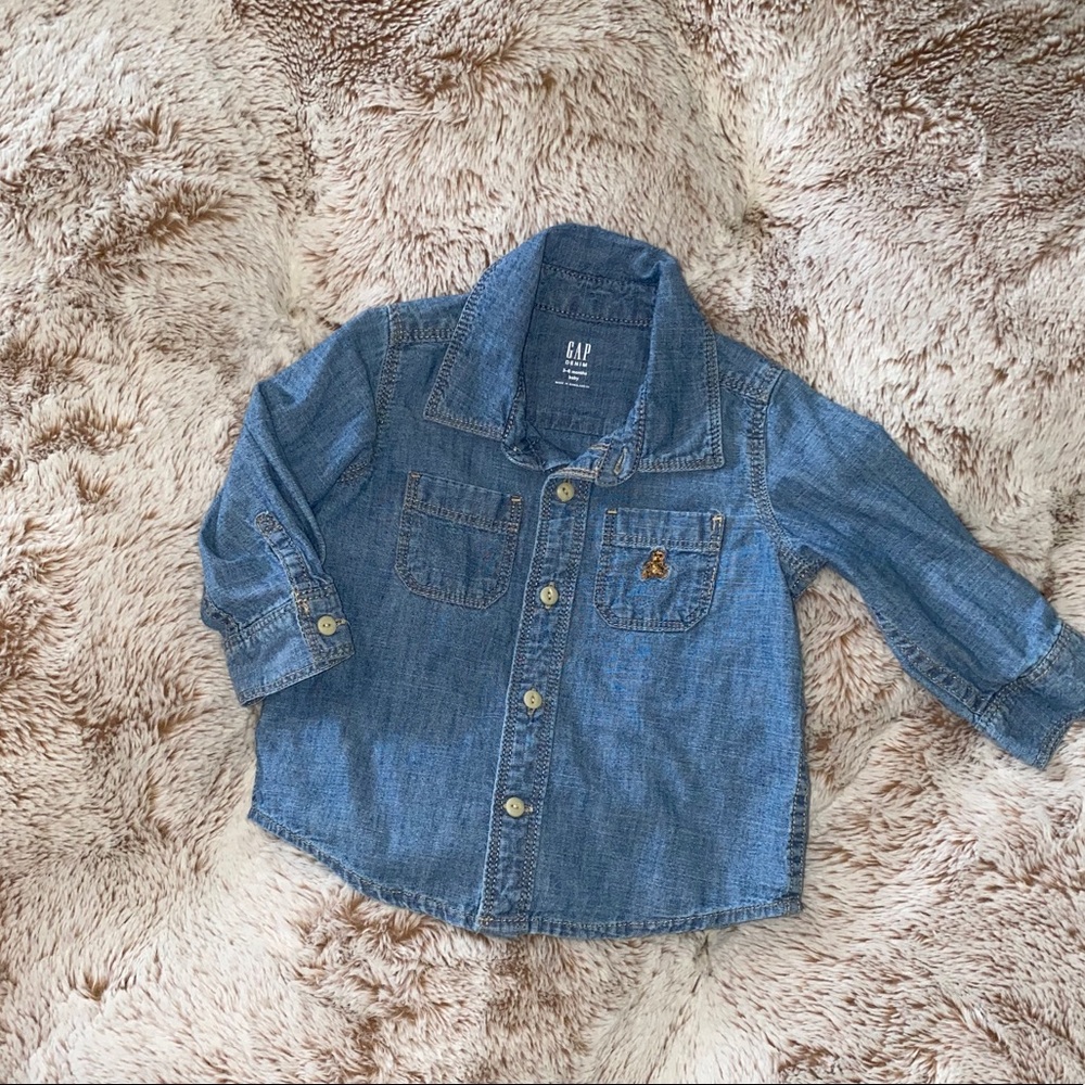 Gap baby boy denim Shirt 3-6M Pre-Owned